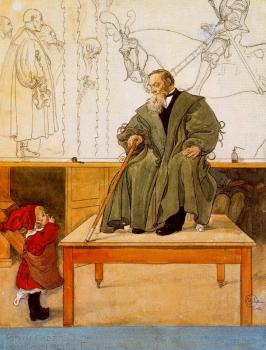 Carl Larsson : Grandfather with Esbjorn
